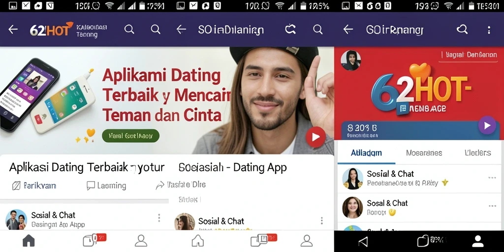 Tampilan antarmuka pengguna 62HOT yang menarik dan mudah digunakan.