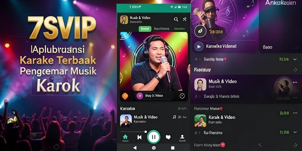 Antarmuka aplikasi Karaoke 7SVIP yang menarik dan mudah digunakan.