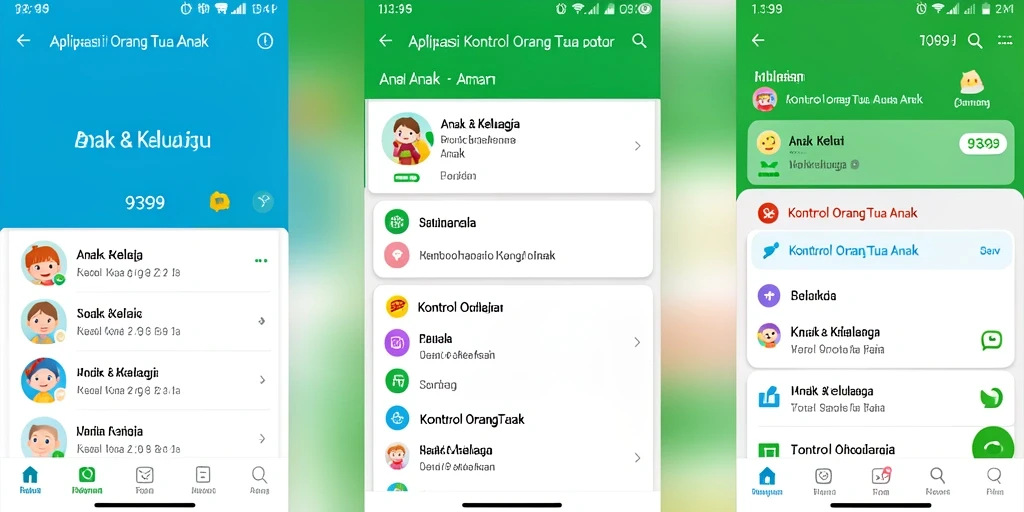 Tampilan antarmuka aplikasi Kontrol Orang Tua yang informatif dan intuitif.