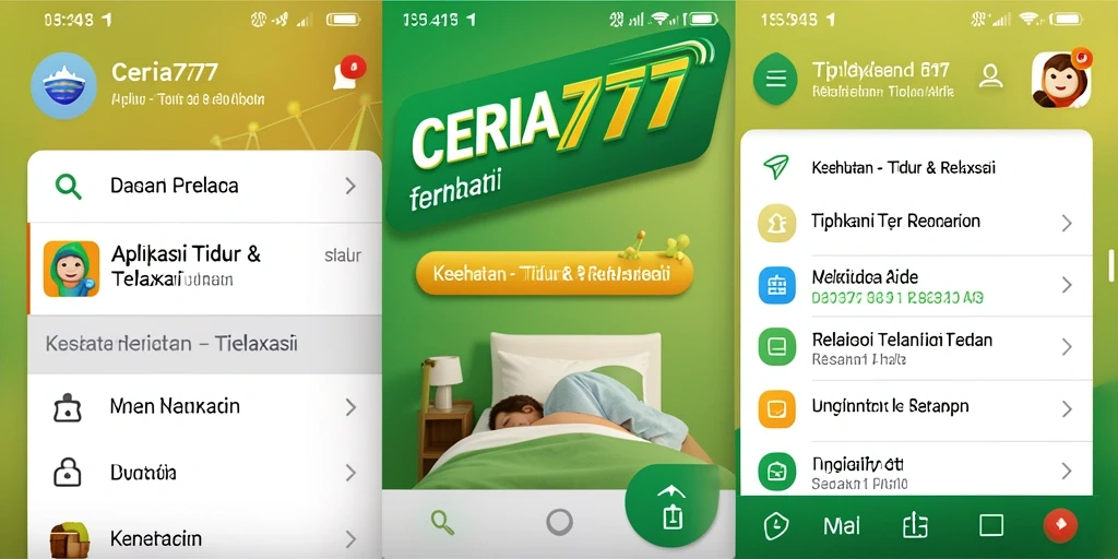 Antarmuka aplikasi CERIA777 yang menenangkan dan user-friendly.