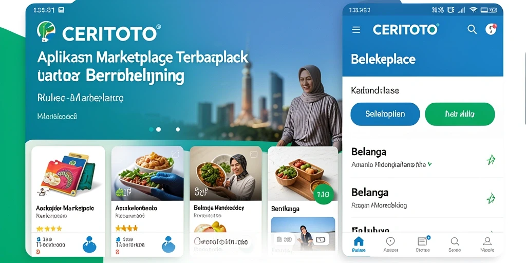 Antarmuka utama CERITOTO yang menampilkan berbagai produk Marketplace.