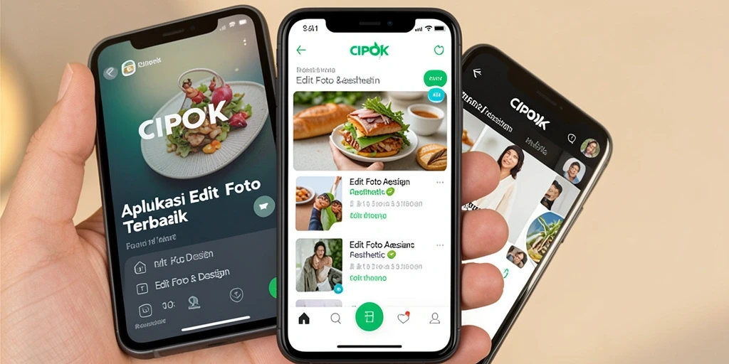 Antarmuka aplikasi CIPOK untuk Edit Foto Aesthetic yang menarik.