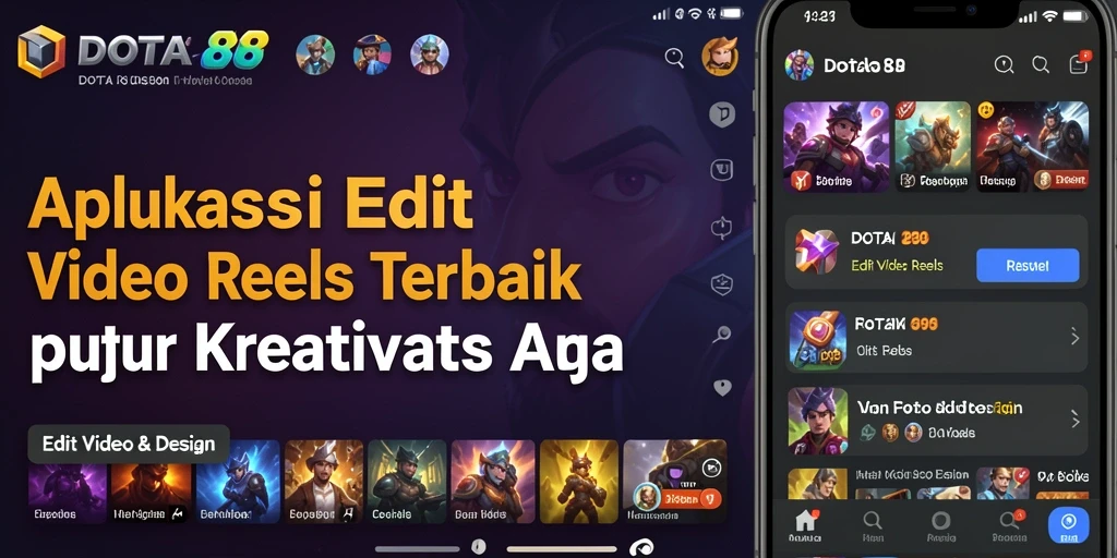 Tampilan antarmuka DOTA88 yang sederhana dan fungsional untuk Edit Video Reels.