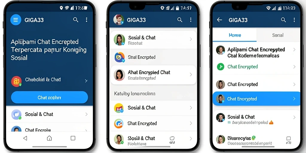 Antarmuka GIGA33 yang sederhana dan aman untuk Chat Encrypted.