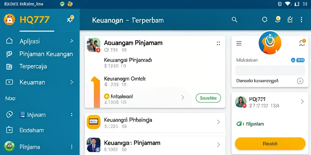 Antarmuka HQ777 yang ramah pengguna untuk pengajuan pinjaman.