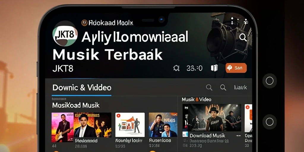 Tampilan antarmuka utama JKT8 yang sederhana dan fungsional untuk Download Musik.