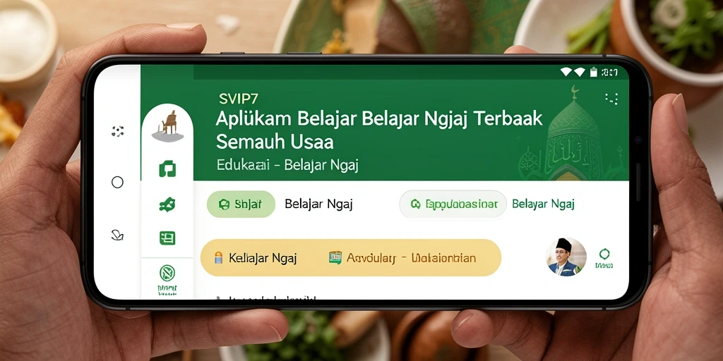 Antarmuka SVIP7 dengan fitur Belajar Ngaji yang interaktif.